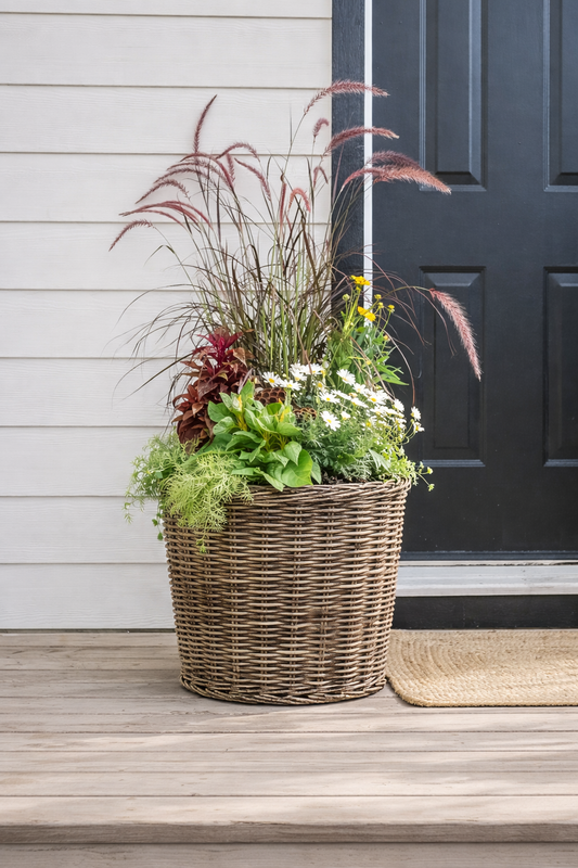 Large Round Wicker Annuals Garden